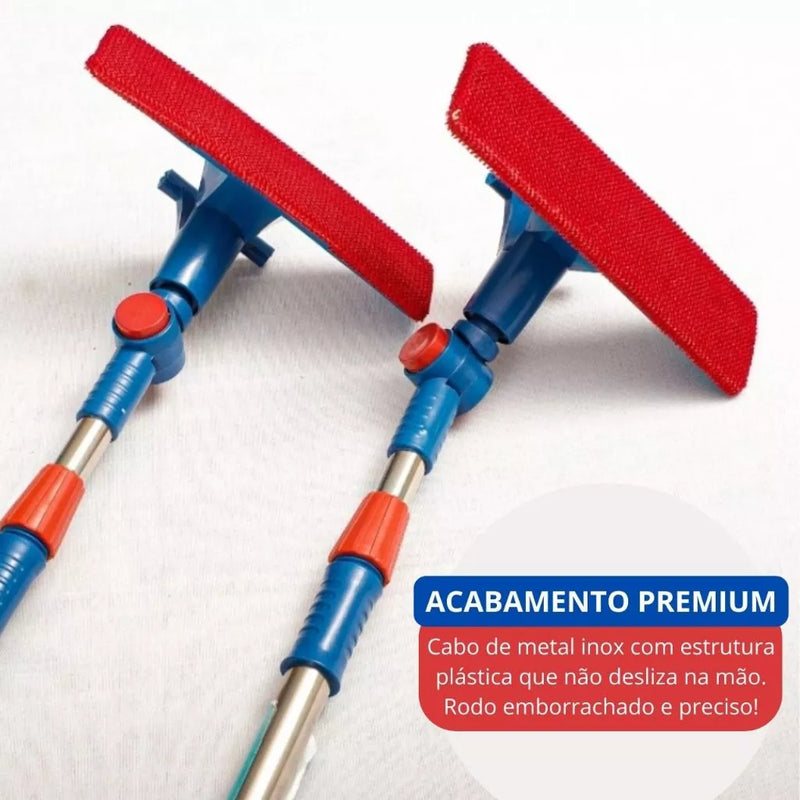 KIT Rodo Limpa Vidros + Escova Limpa Trilhos