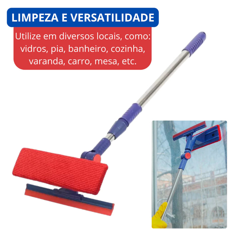 KIT Rodo Limpa Vidros + Escova Limpa Trilhos