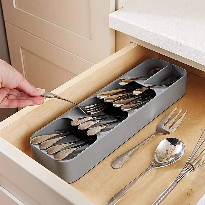 Organizador Inteligente de Talheres - Compacto e Prático para Gavetas