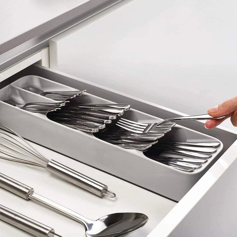 Organizador Inteligente de Talheres - Compacto e Prático para Gavetas